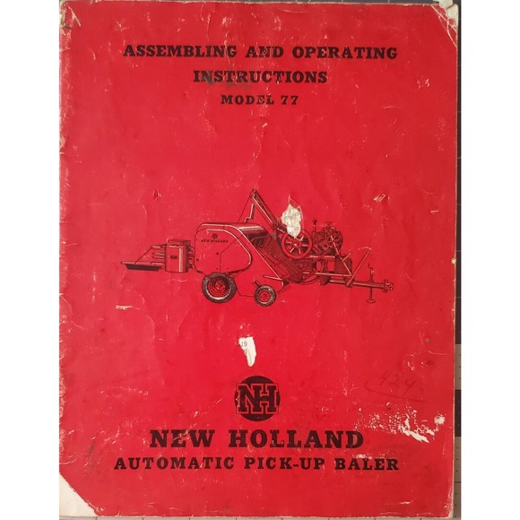 Instruction Manual New Holland Model 77 Baler - Picture 1 of 4